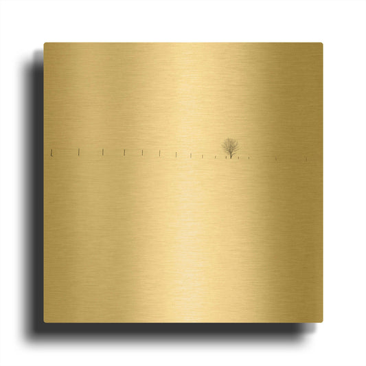 'Frozen Landscape D1071D' By Wilco Dragt Gold Metal Wall Art