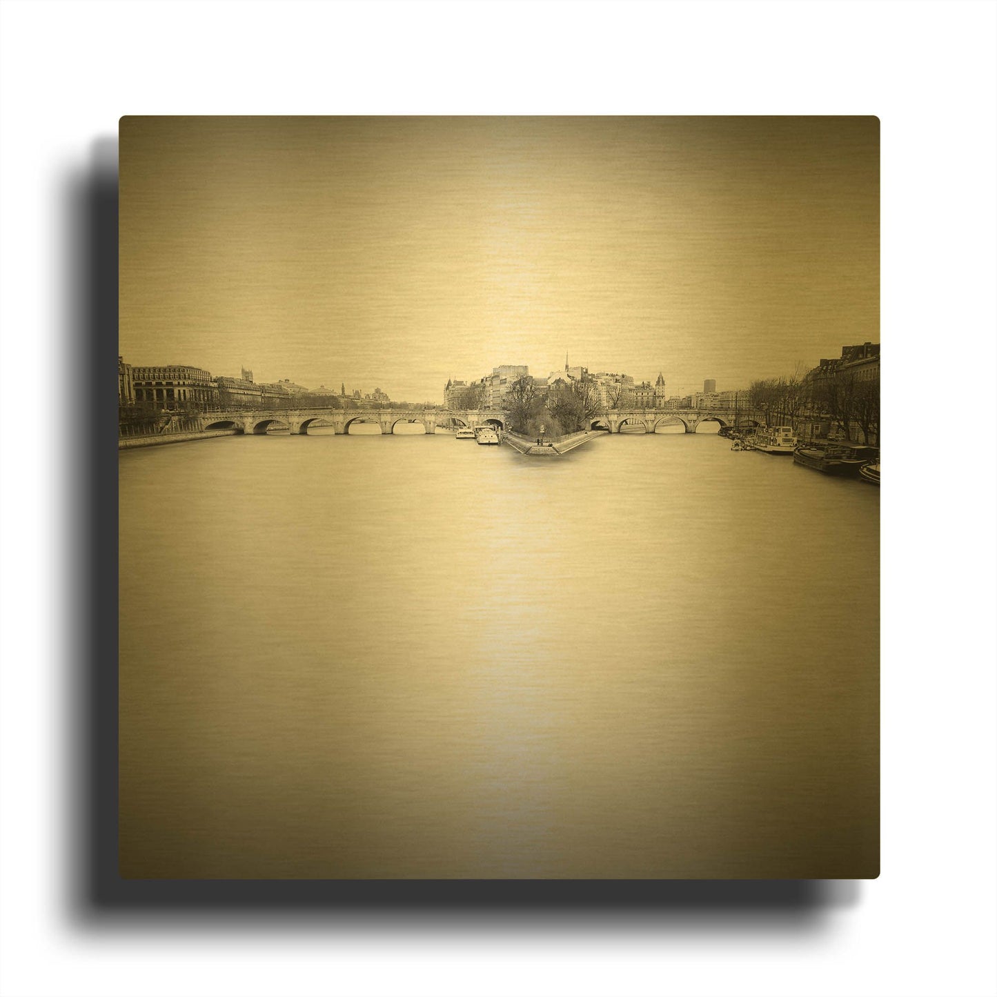 'Ile de la Cite D1058D' By Wilco Dragt Gold Metal Wall Art