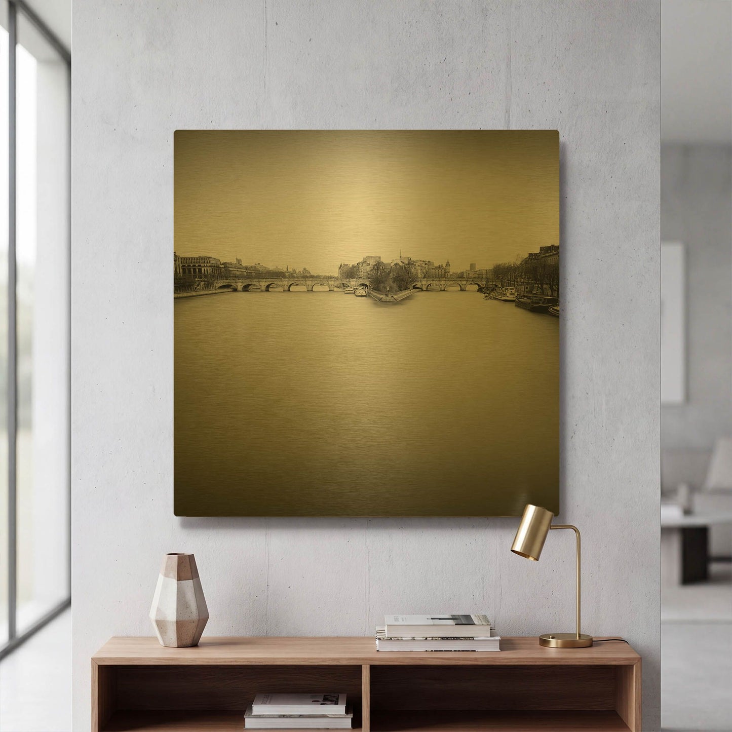 'Ile de la Cite D1058D' By Wilco Dragt Gold Metal Wall Art