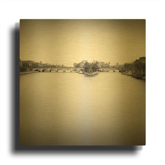 'Ile de la Cite D1058D' By Wilco Dragt Gold Metal Wall Art
