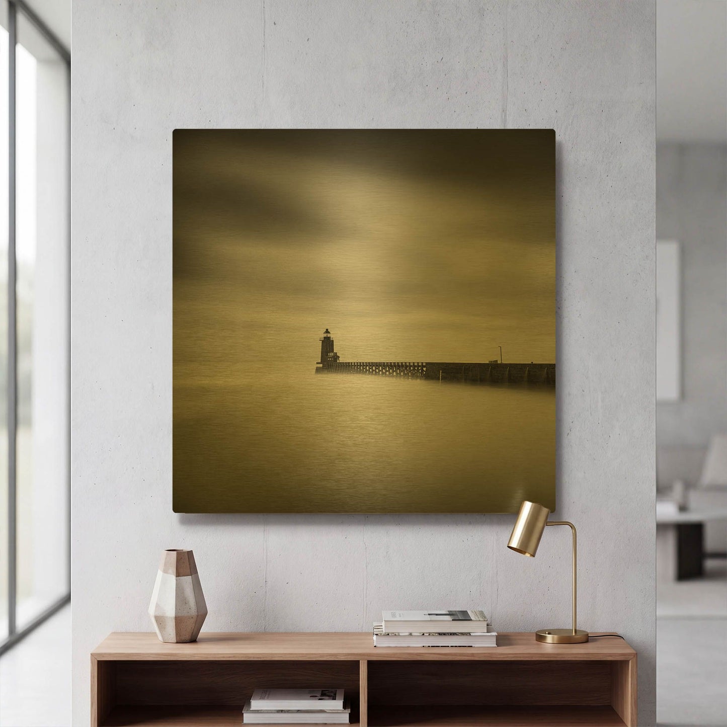 'Le Phare D1059D' By Wilco Dragt Gold Metal Wall Art