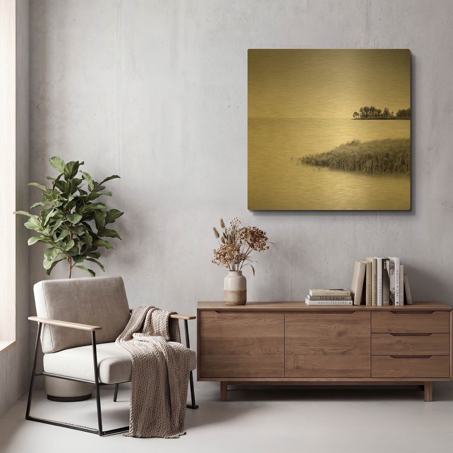'Makkum II D1061D' By Wilco Dragt Gold Metal Wall Art