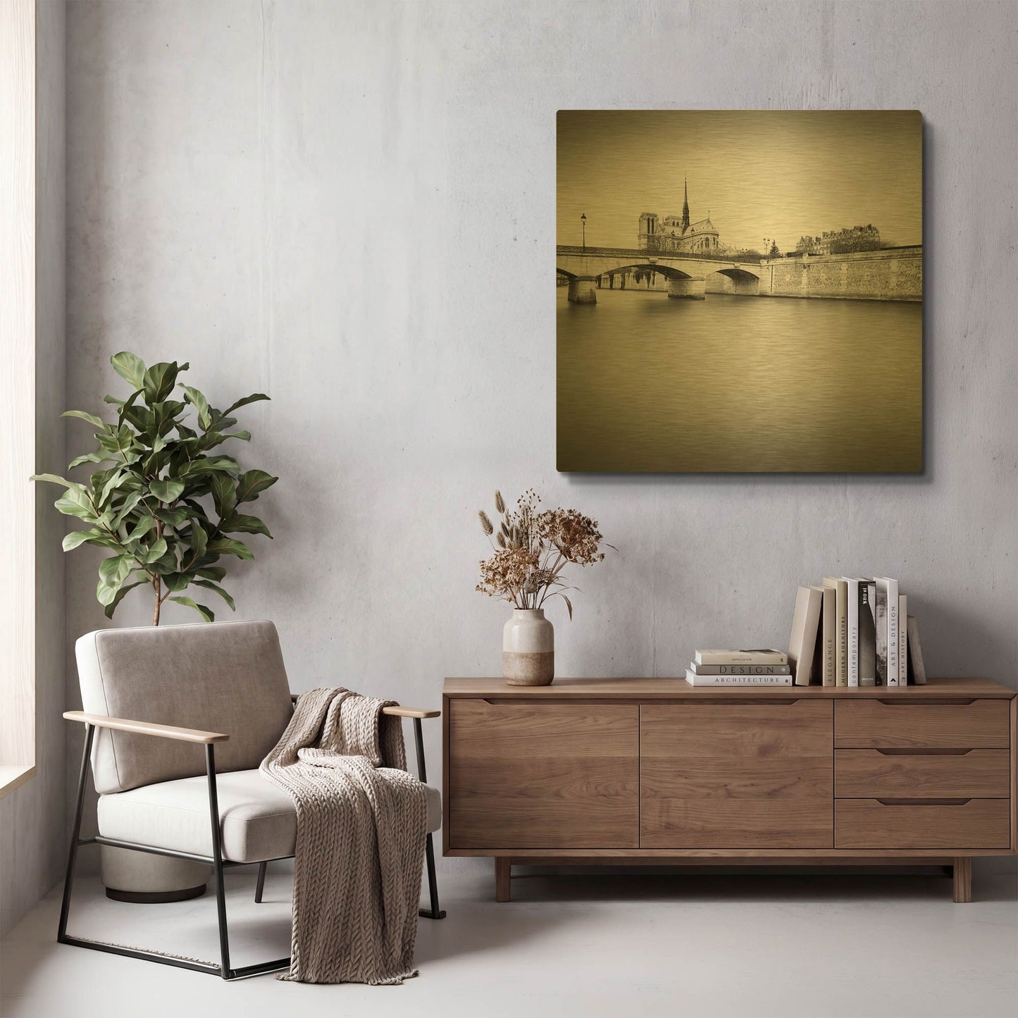 'Notre Dame I D1062D' By Wilco Dragt Gold Metal Wall Art