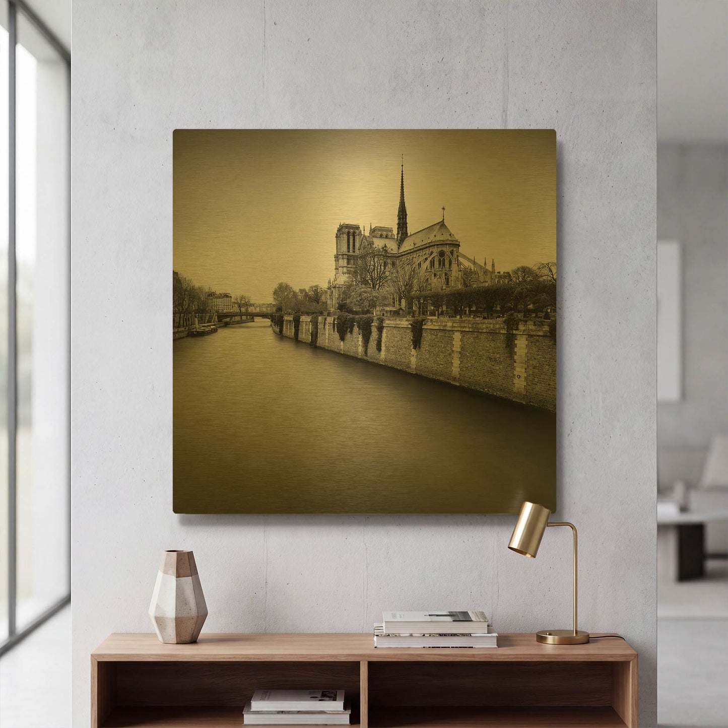 'Notre Dame II D1063D' By Wilco Dragt Gold Metal Wall Art