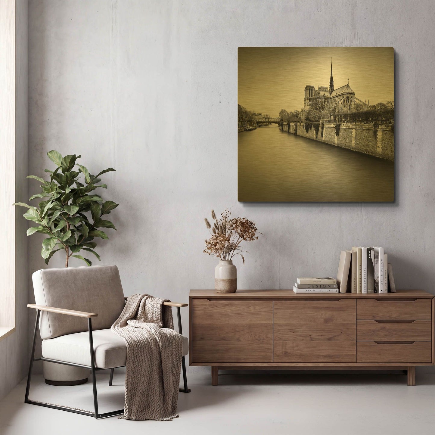 'Notre Dame II D1063D' By Wilco Dragt Gold Metal Wall Art