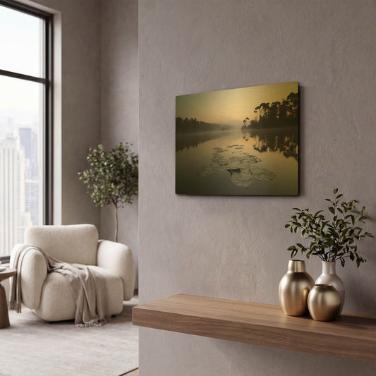 'Oisterwijkse Vennen D1064D' By Wilco Dragt Gold Metal Wall Art