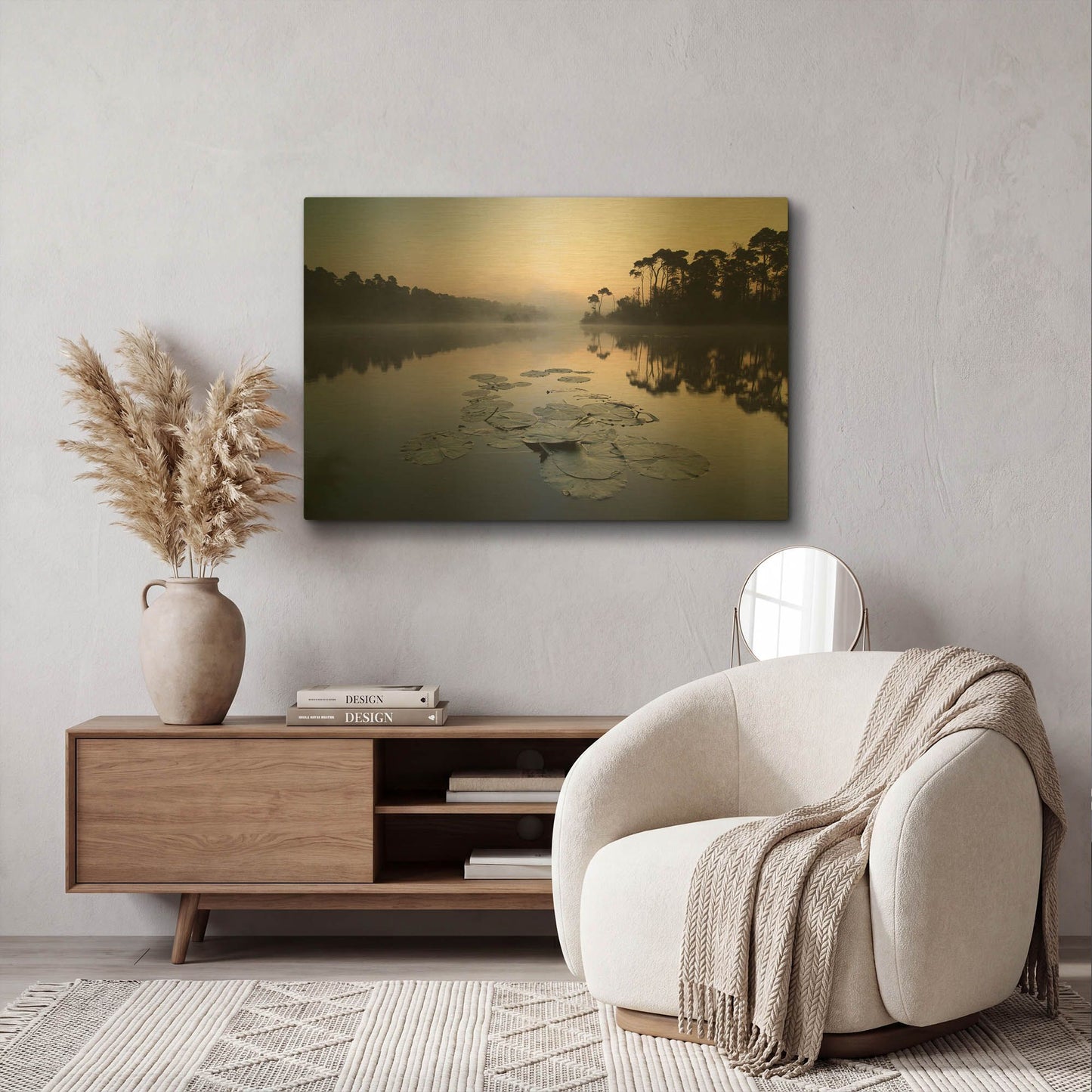 'Oisterwijkse Vennen D1064D' By Wilco Dragt Gold Metal Wall Art