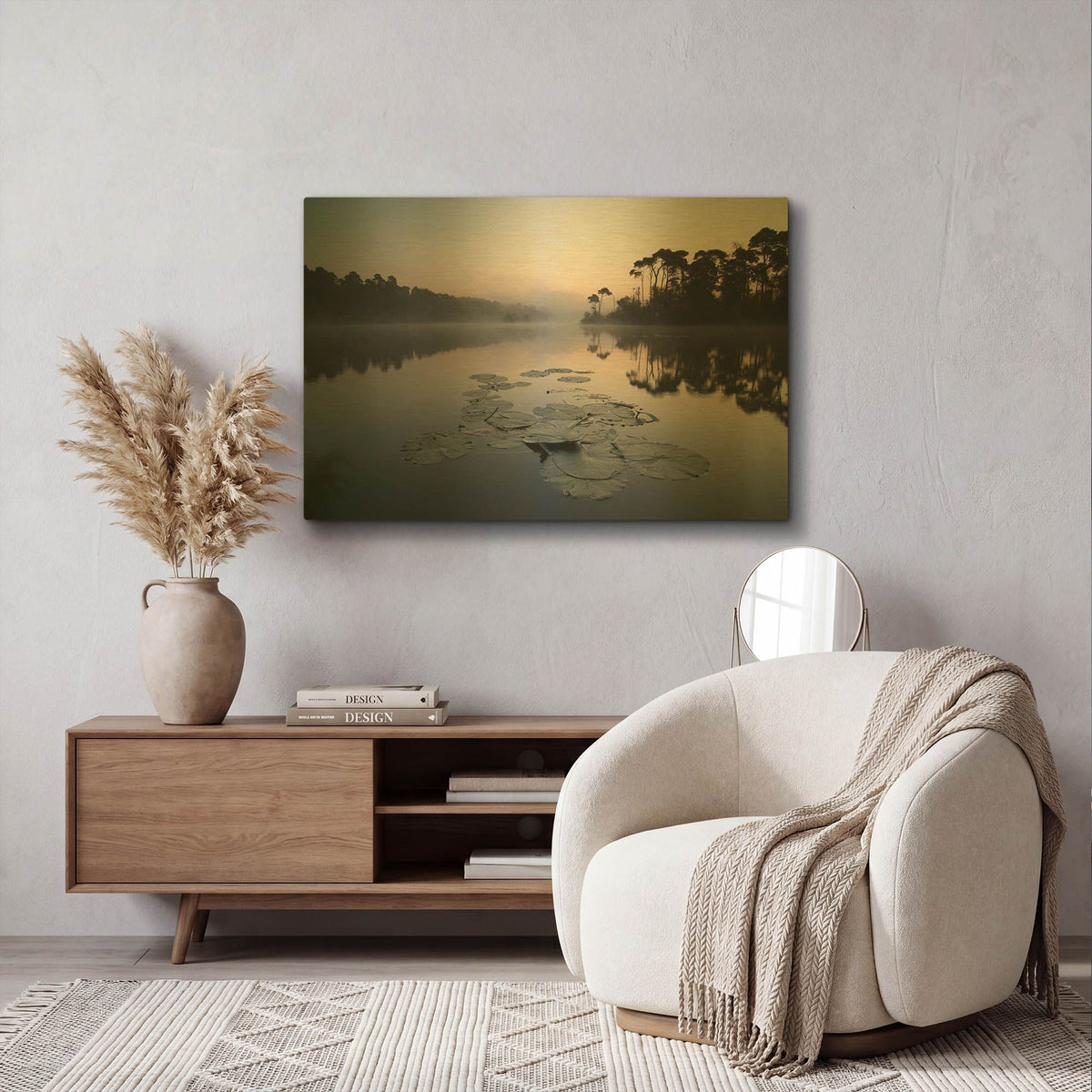 'Oisterwijkse Vennen D1064D' By Wilco Dragt Gold Metal Wall Art