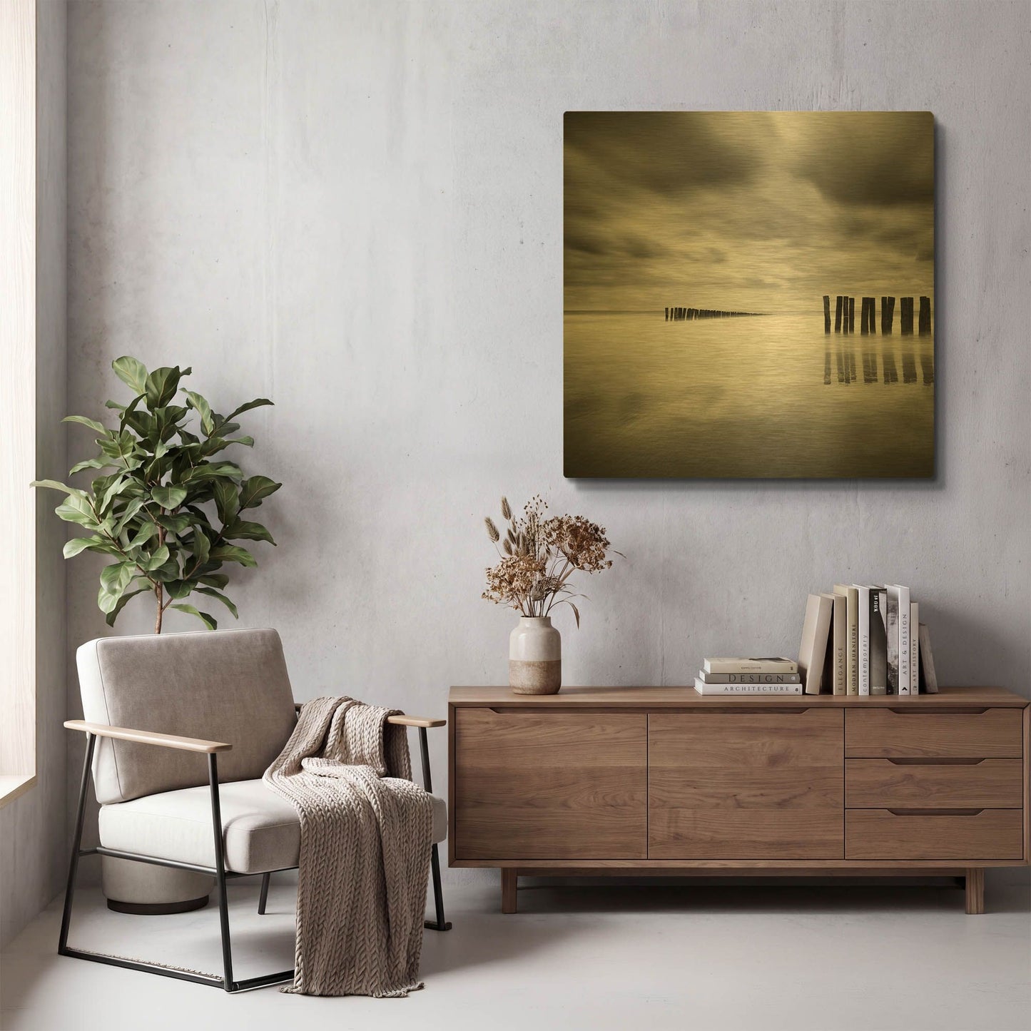 'The Gathering D1066D' By Wilco Dragt Gold Metal Wall Art