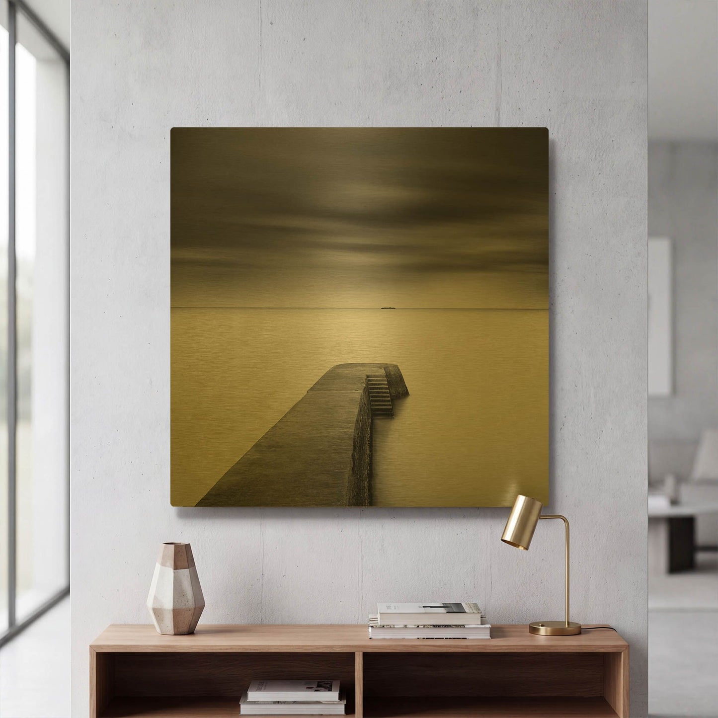 'The Jetty-Study #1 D1065D' By Wilco Dragt Gold Metal Wall Art