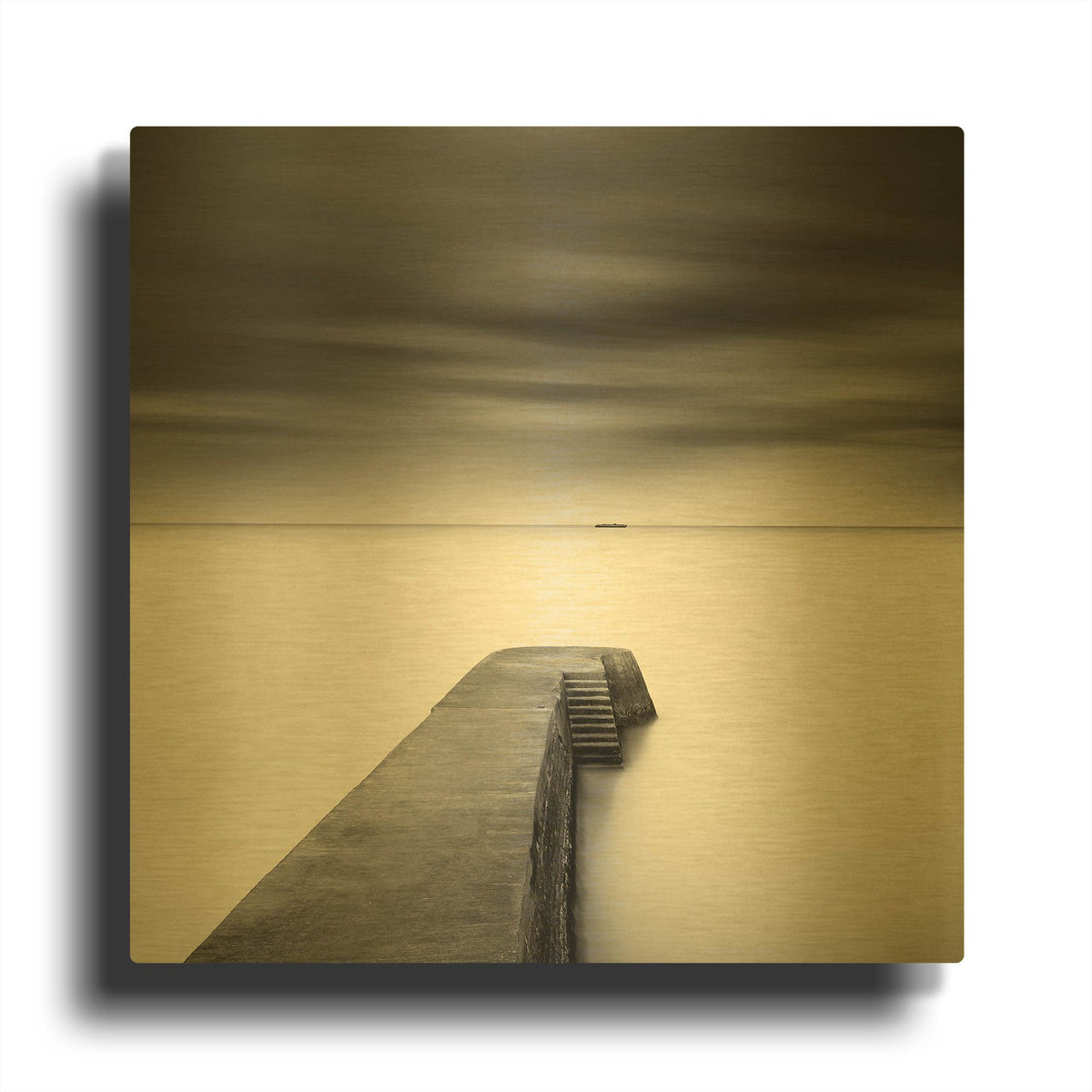 'The Jetty-Study #1 D1065D' By Wilco Dragt Gold Metal Wall Art