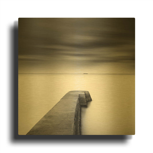 'The Jetty-Study #1 D1065D' By Wilco Dragt Gold Metal Wall Art