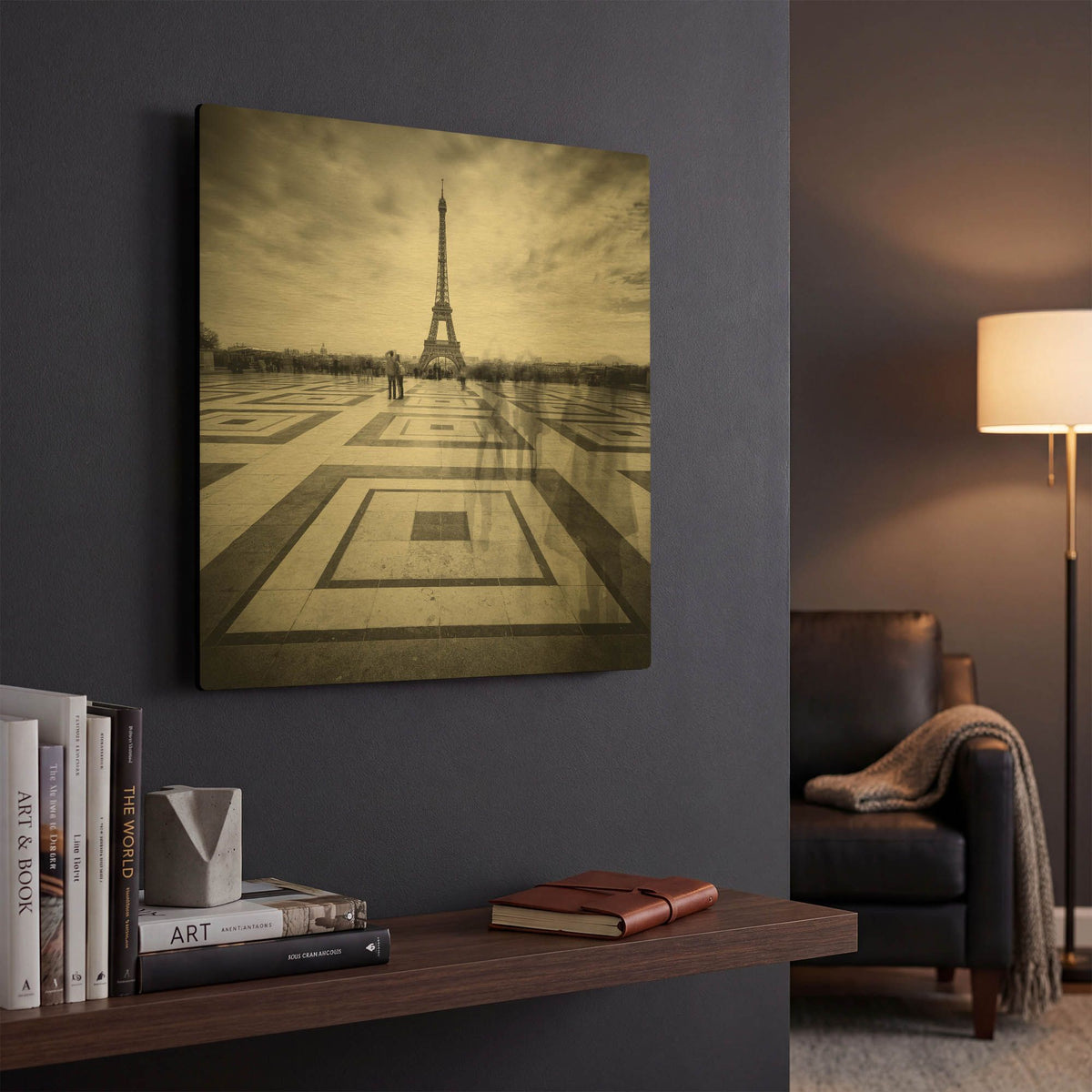 'Tourists D1067D' By Wilco Dragt Gold Metal Wall Art