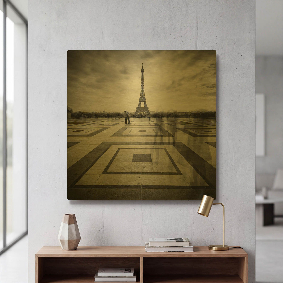 'Tourists D1067D' By Wilco Dragt Gold Metal Wall Art