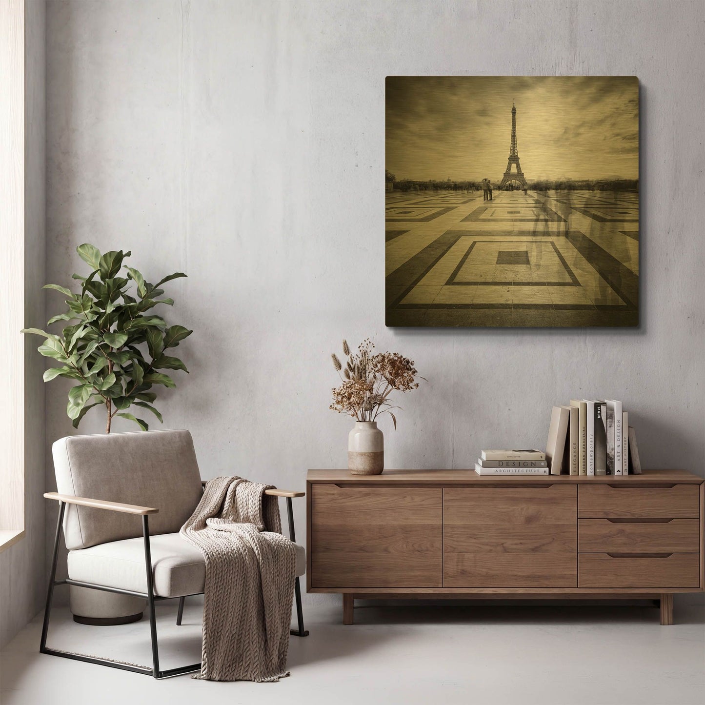 'Tourists D1067D' By Wilco Dragt Gold Metal Wall Art