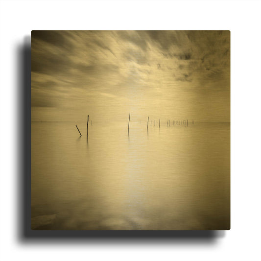 'Twenty Two Sticks D1068D' By Wilco Dragt Gold Metal Wall Art