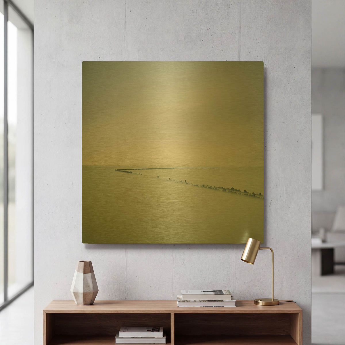 'When Time Has Passed D1069D' By Wilco Dragt Gold Metal Wall Art