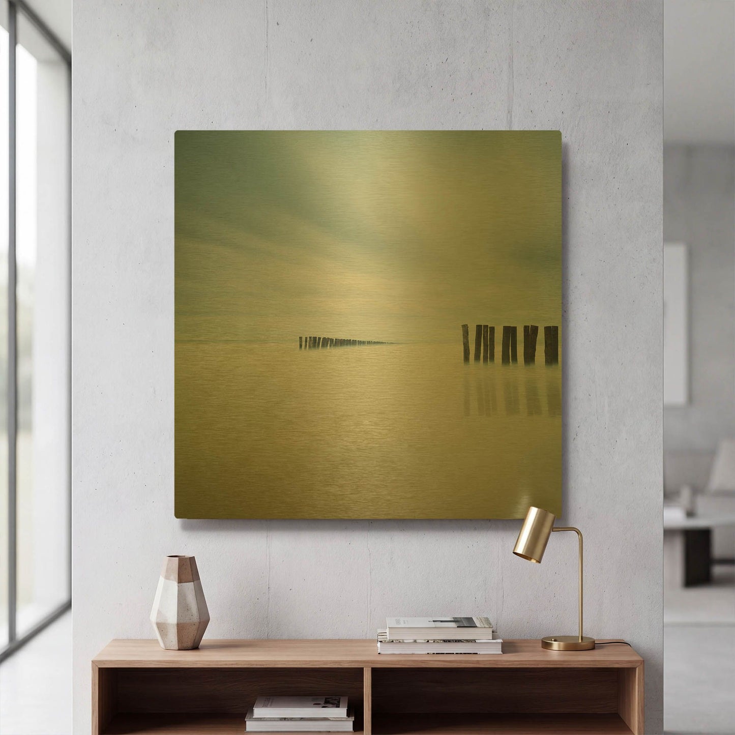 'Whispering D1070D' By Wilco Dragt Gold Metal Wall Art