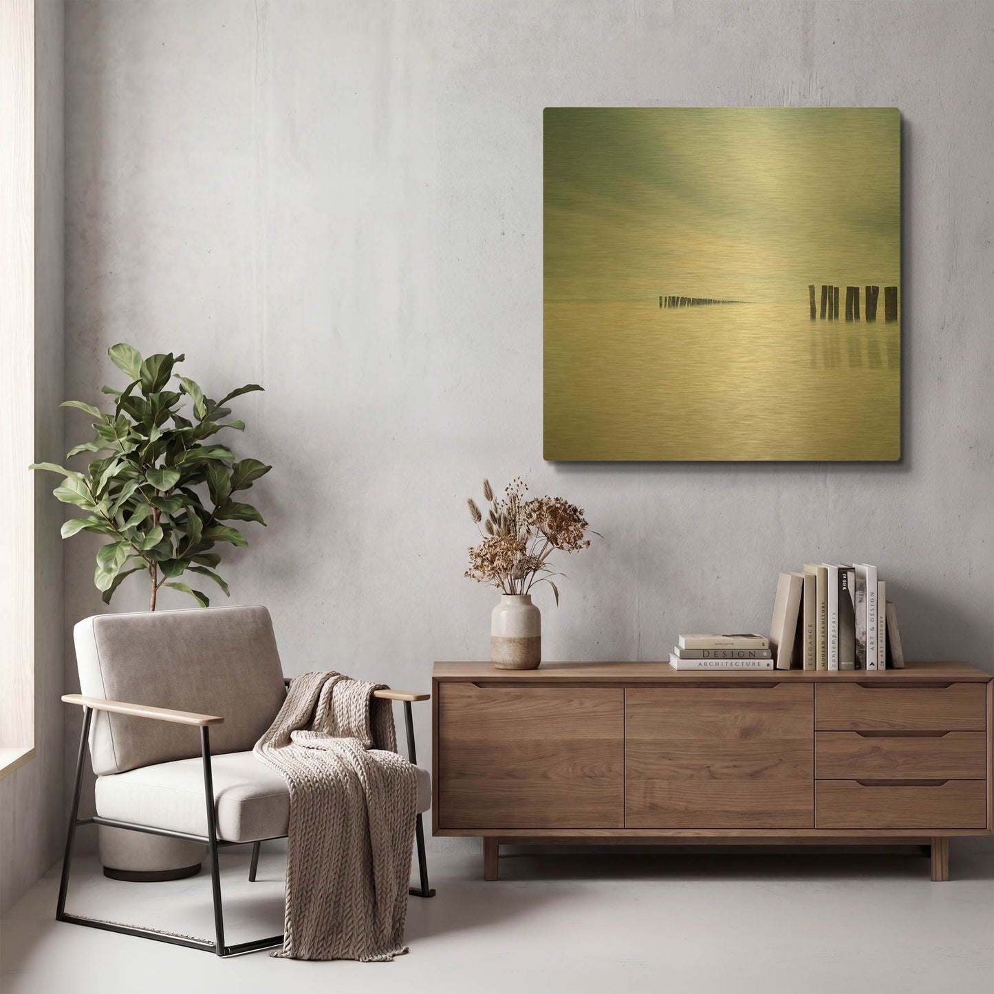 'Whispering D1070D' By Wilco Dragt Gold Metal Wall Art