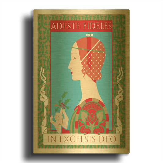 'Adeste Fidelis' By David Chestnutt Gold Metal Wall Art