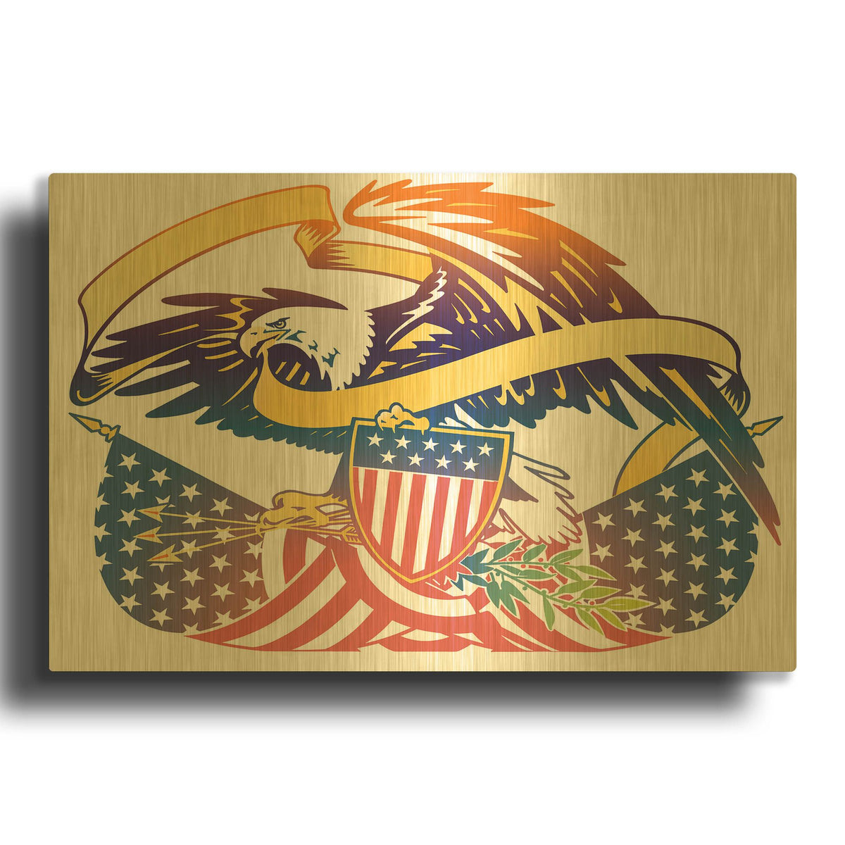 'American Eagle' By David Chestnutt Gold Metal Wall Art