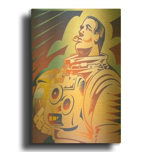 'Astronaut' By David Chestnutt Gold Metal Wall Art