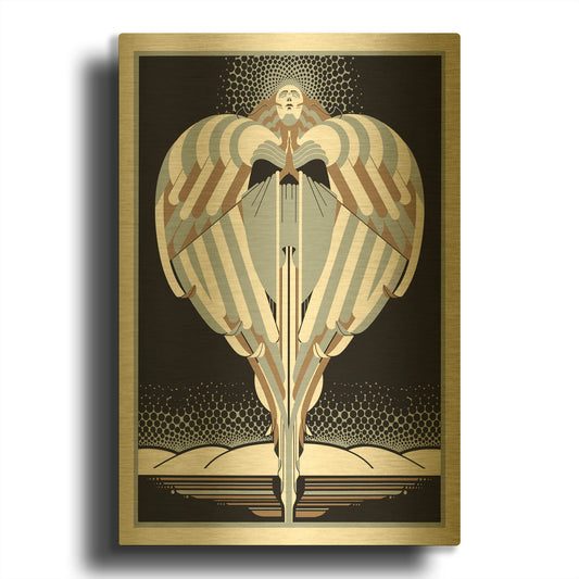 'Christmas Angel' By David Chestnutt Gold Metal Wall Art