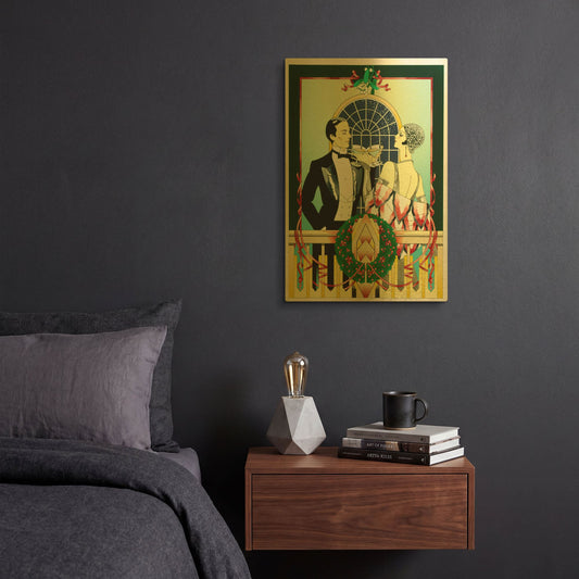 'Christmas Toast' By David Chestnutt Gold Metal Wall Art