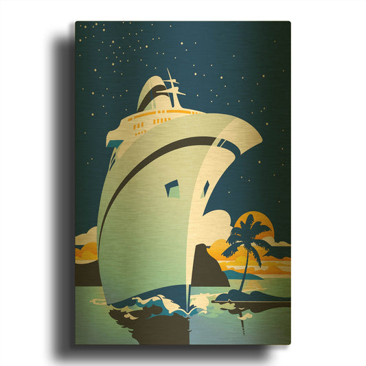 'Cruise Cover' By David Chestnutt Gold Metal Wall Art