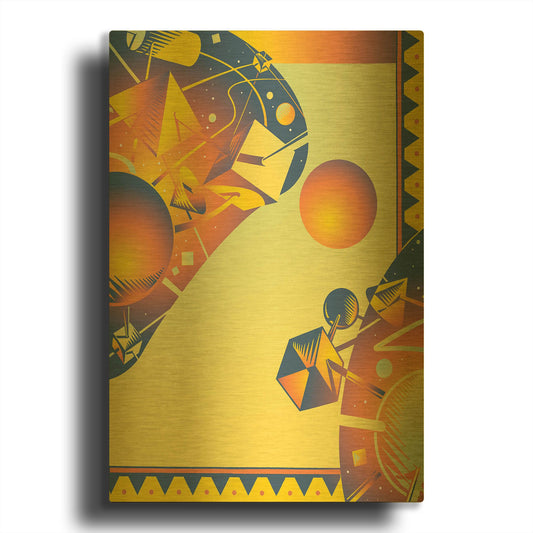 'Cyber Space' By David Chestnutt Gold Metal Wall Art