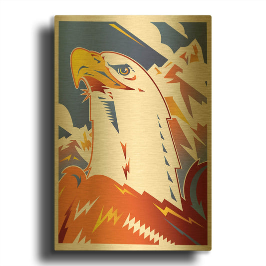 'Eagle' By David Chestnutt Gold Metal Wall Art