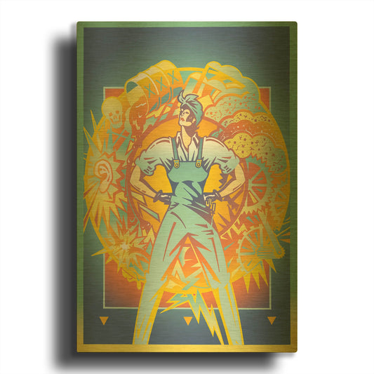 'Environmental Rosie' By David Chestnutt Gold Metal Wall Art