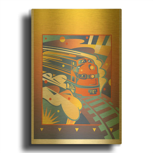 'Express' By David Chestnutt Gold Metal Wall Art