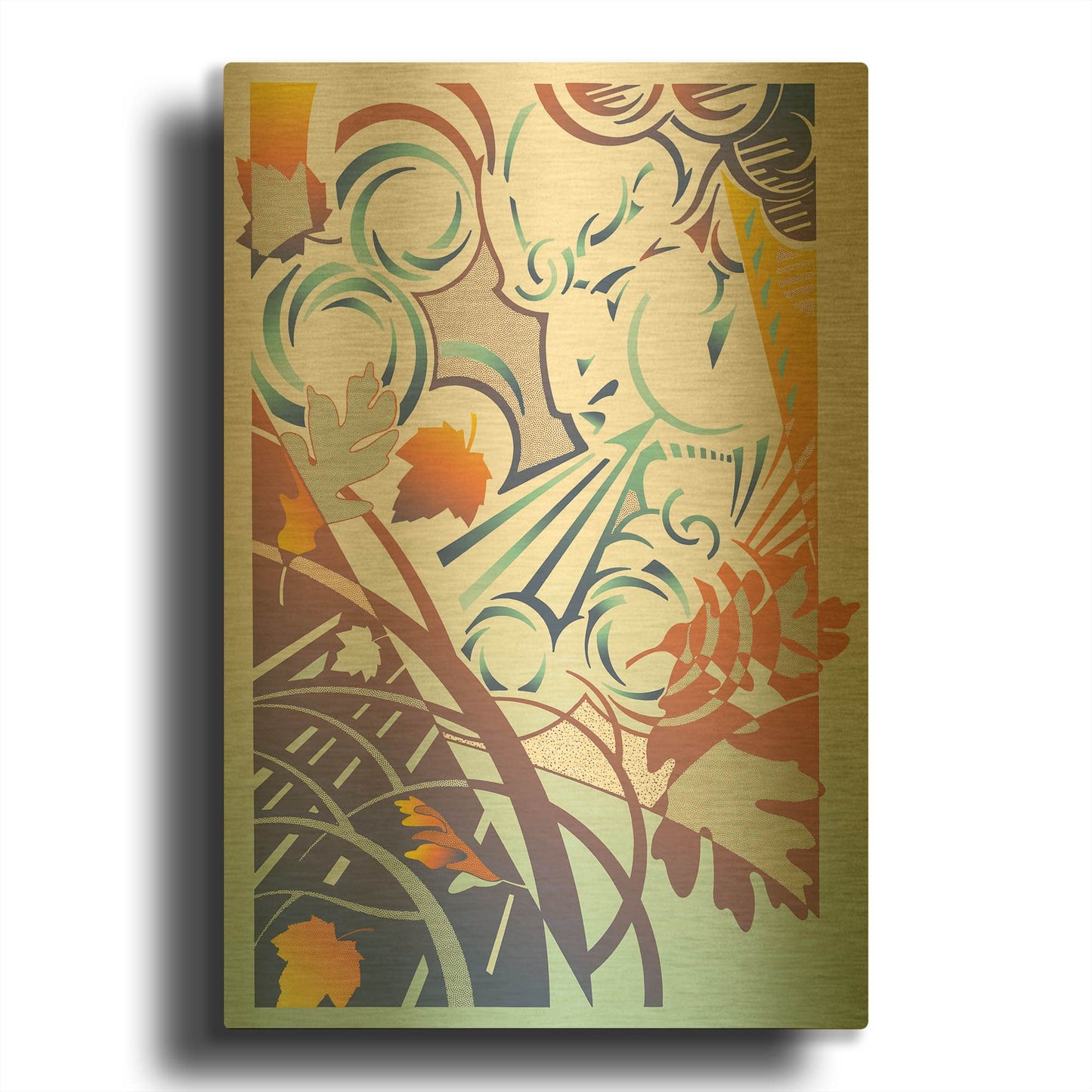 'Father Winter' By David Chestnutt Gold Metal Wall Art