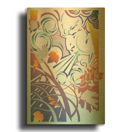 'Father Winter' By David Chestnutt Gold Metal Wall Art