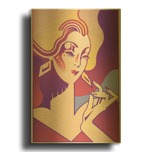 'Femme Fatale' By David Chestnutt Gold Metal Wall Art