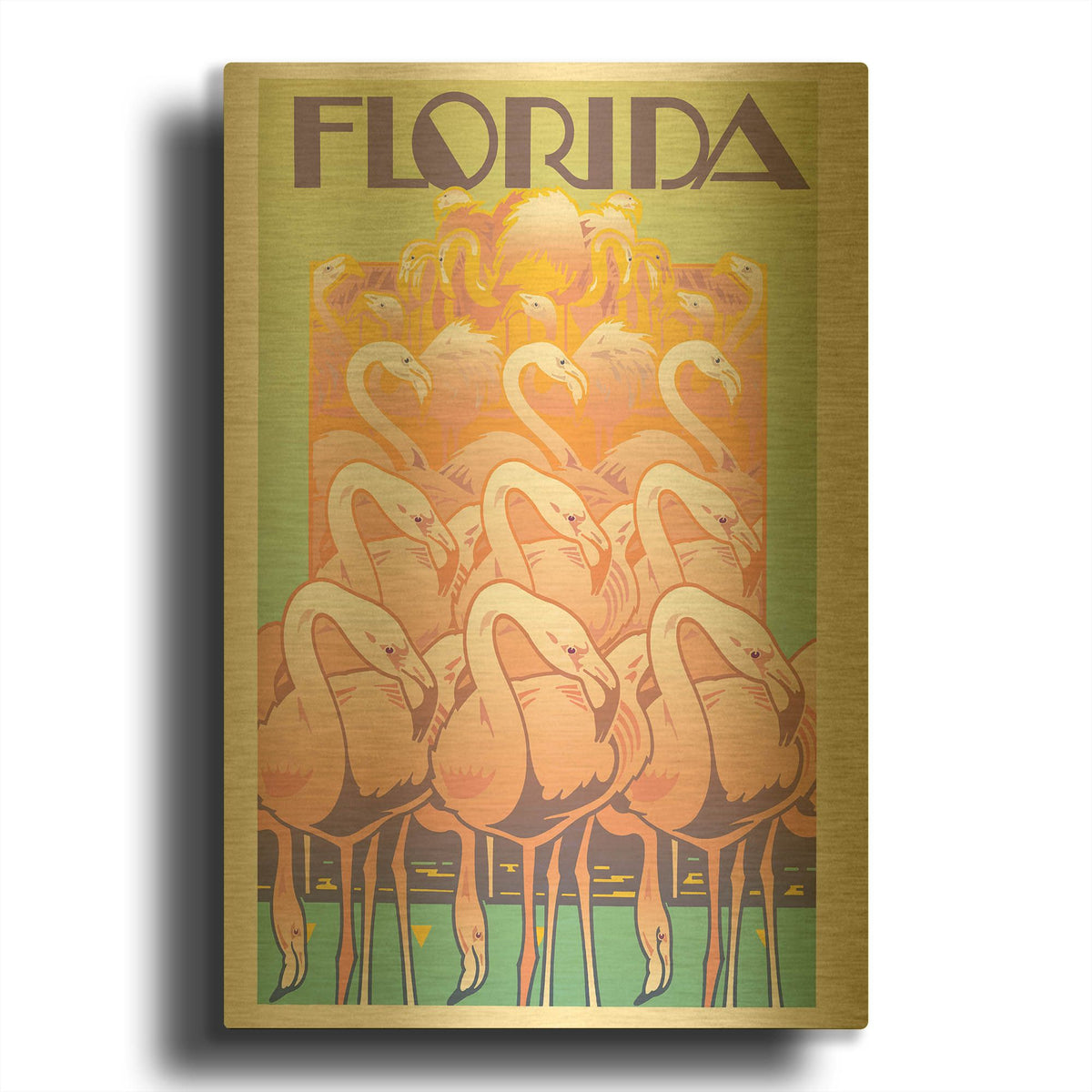 'Florida' By David Chestnutt Gold Metal Wall Art