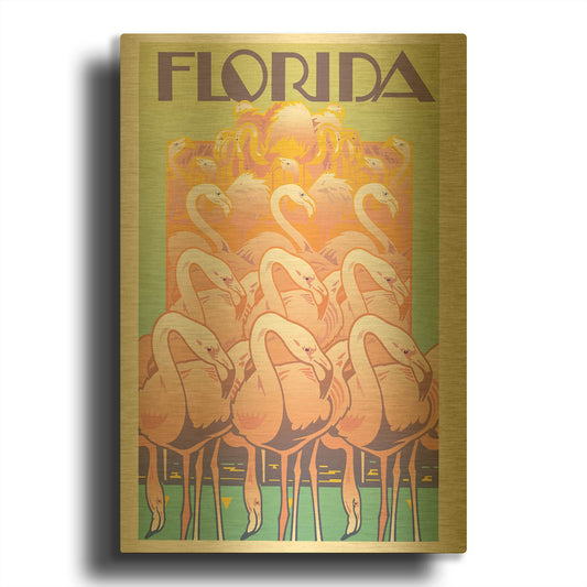 'Florida' By David Chestnutt Gold Metal Wall Art