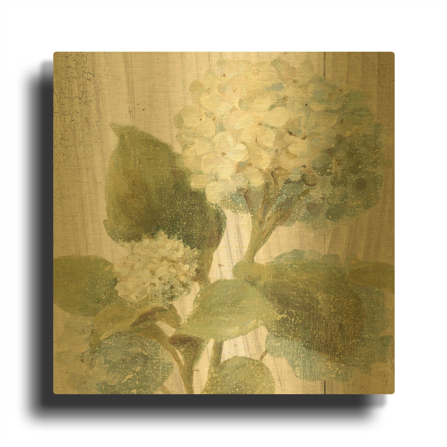'Scented Cottage Florals IV Crop' By Danhui Nai Gold Metal Wall Art