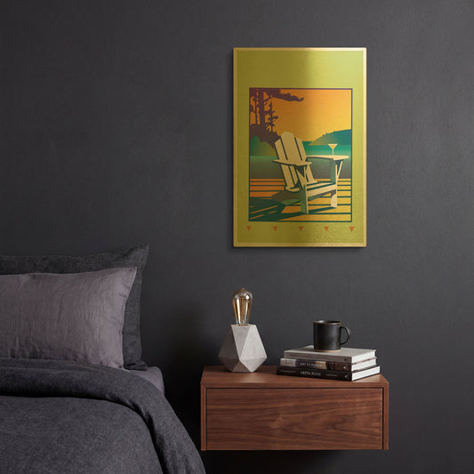 'Muskoka Chair' By David Chestnutt Gold Metal Wall Art