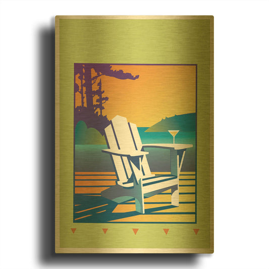 'Muskoka Chair' By David Chestnutt Gold Metal Wall Art