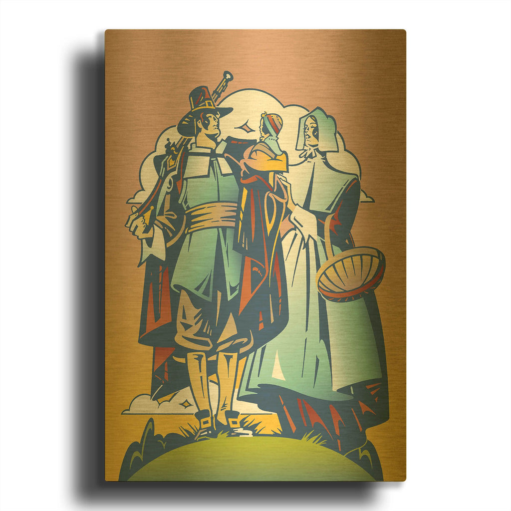'New Pilgrim' By David Chestnutt Gold Metal Wall Art