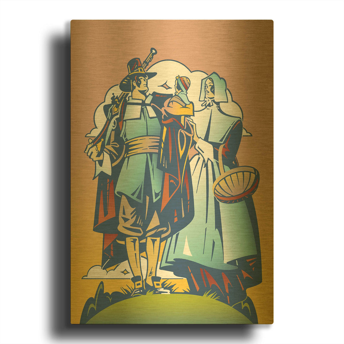 'New Pilgrim' By David Chestnutt Gold Metal Wall Art