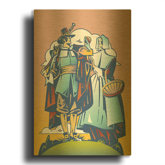 'New Pilgrim' By David Chestnutt Gold Metal Wall Art