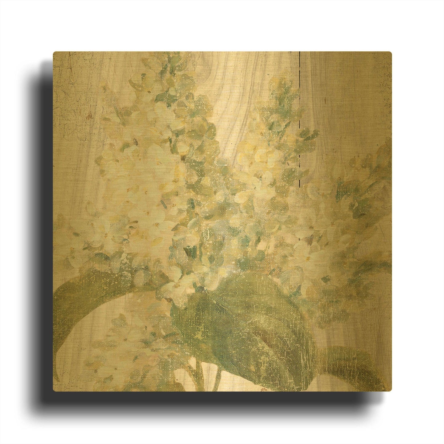 'Scented Cottage Florals II Crop' By Danhui Nai Gold Metal Wall Art