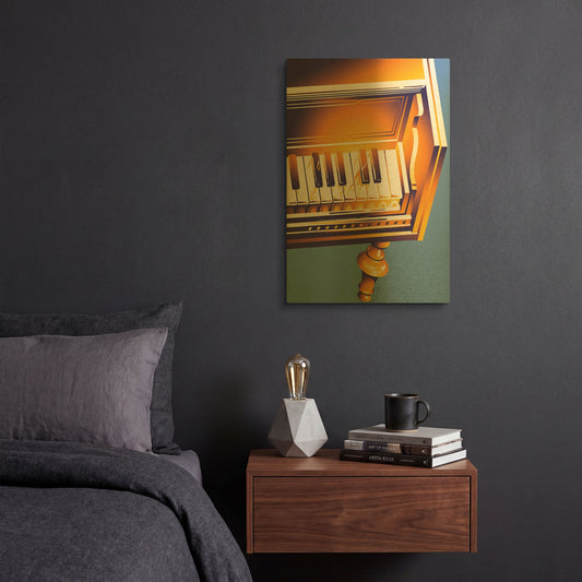 'Old Piano' By David Chestnutt Gold Metal Wall Art