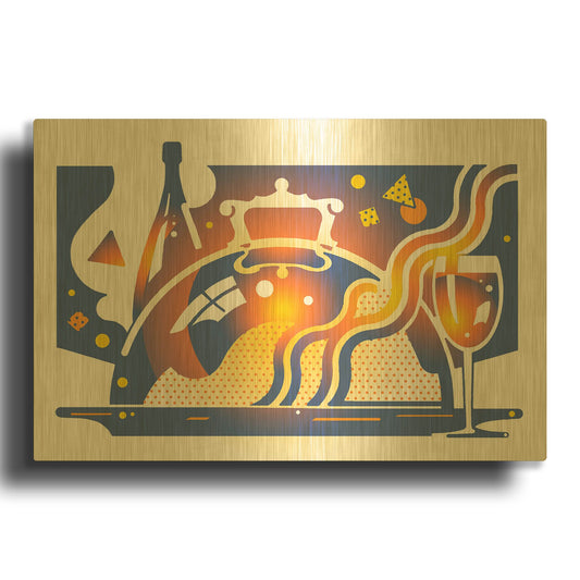 'Restaurant Guide' By David Chestnutt Gold Metal Wall Art