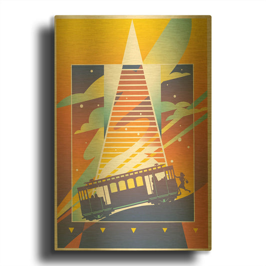 'San Francisco' By David Chestnutt Gold Metal Wall Art
