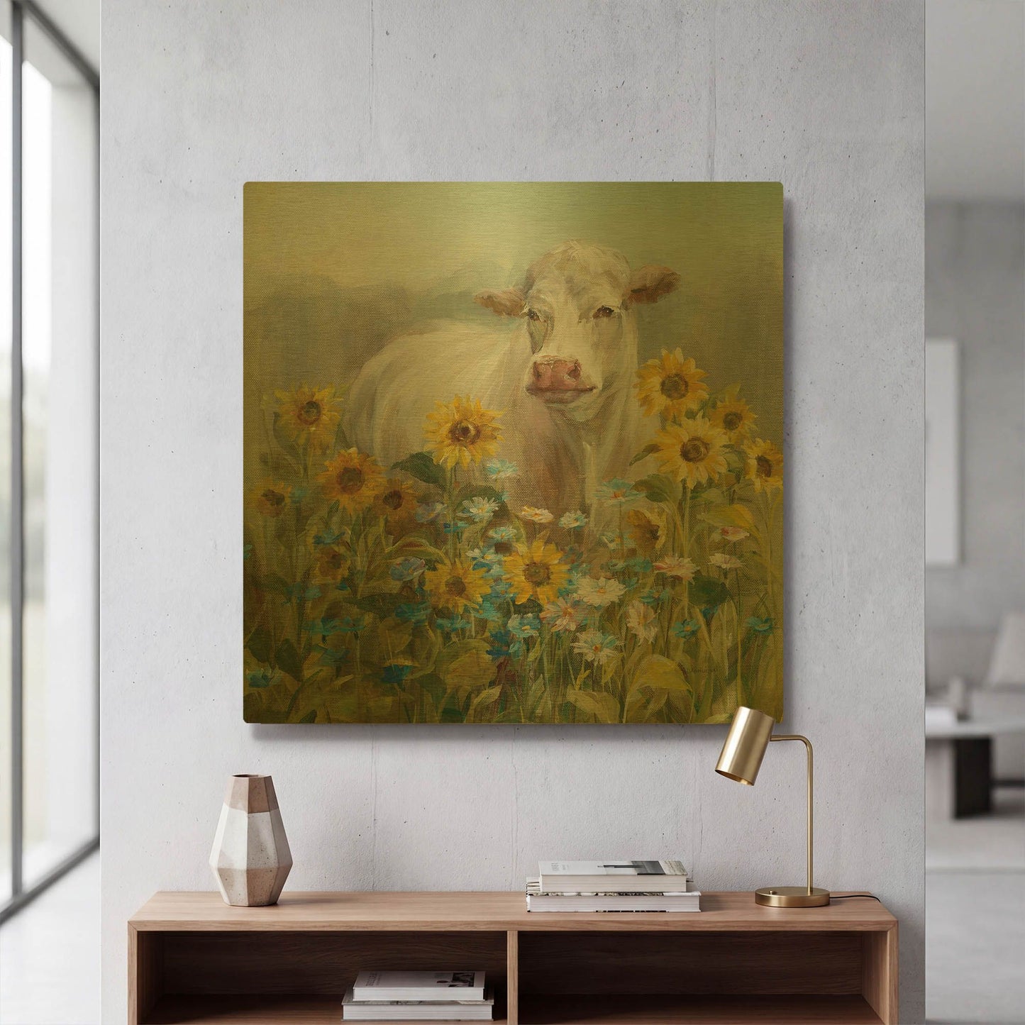 'Farm and Field I v2 Crop' By Danhui Nai Gold Metal Wall Art