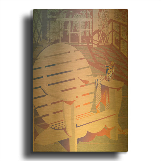'Summer Porch' By David Chestnutt Gold Metal Wall Art